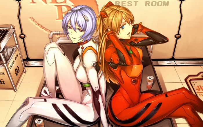 Asuka Langley Soryu and Ayanami Rei from Neon Genesis Evangelion