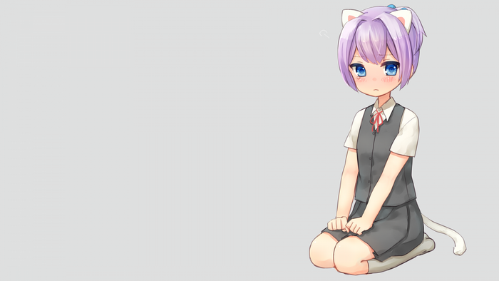 Anime girl with cat ears and tail