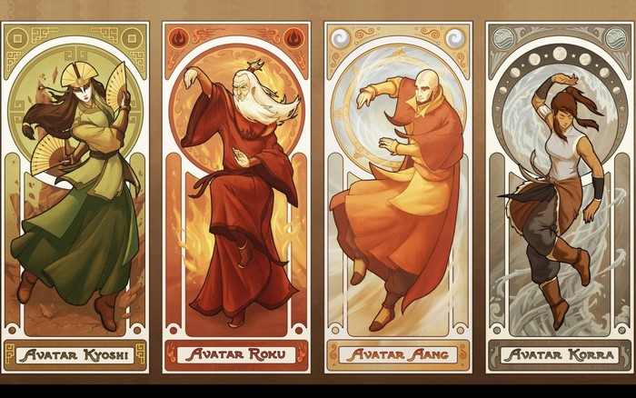 Avatar The Last Airbender and Korra Elemental Portraits