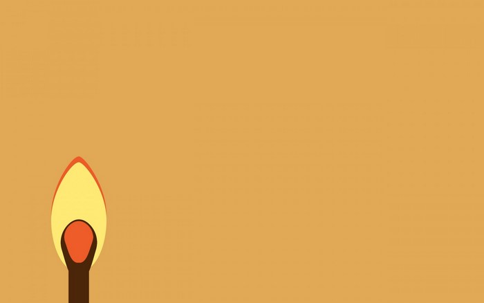 Minimalist illustration of a lit matchstick