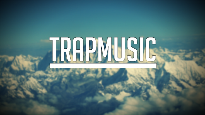 TRAPMUSIC text over snowy mountains