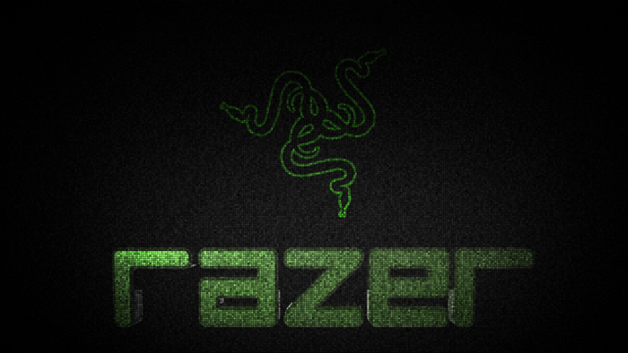 Razer logo and text on black background