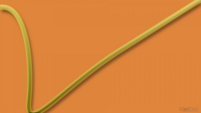 Yellow line on orange background
