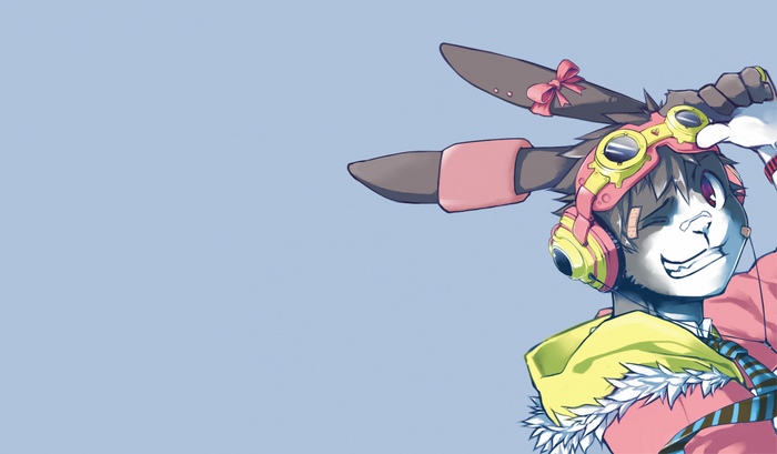 Anime furry character with headphones and goggles