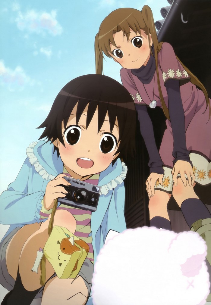 Two anime girls with a camera