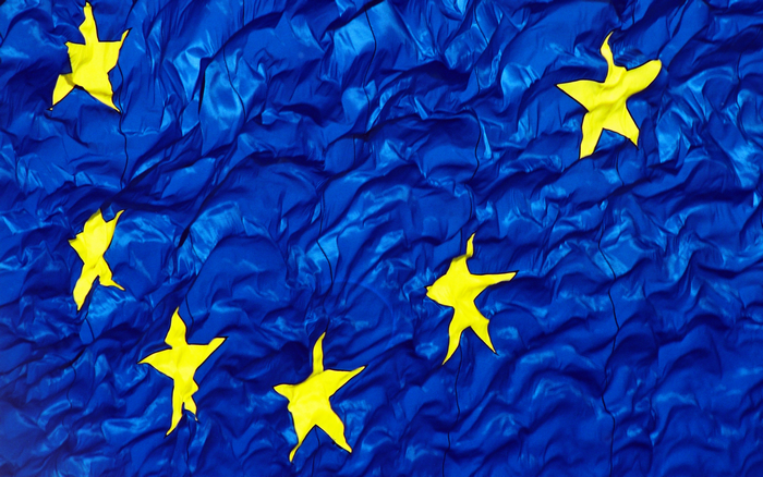 European Union flag with yellow stars