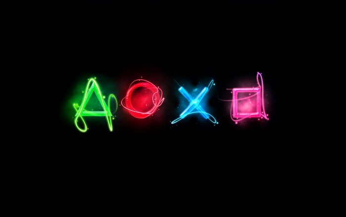 Neon Colored PlayStation Controller Symbols