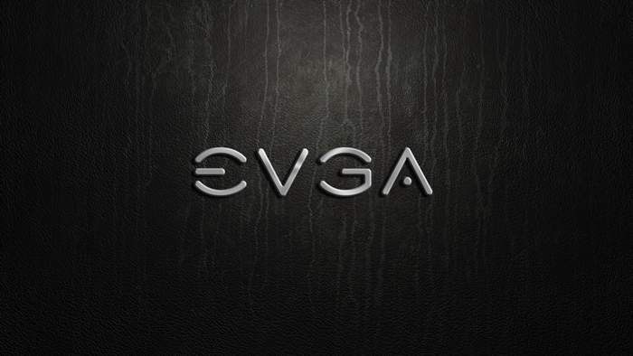 EVGA logo on black textured background