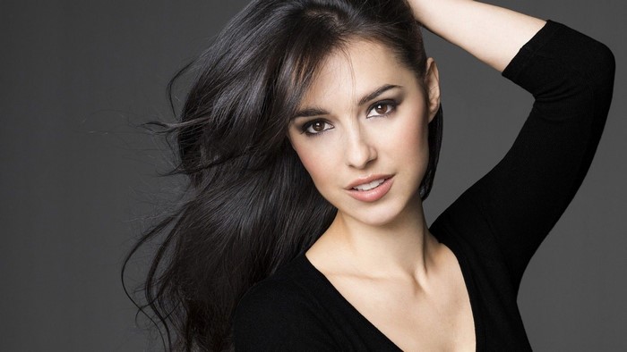 Cristina Brondo Portrait with Flowing Black Hair