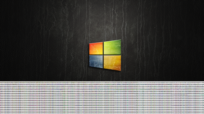 Windows logo on black textured background