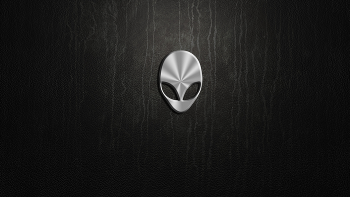 Alienware logo on black textured background