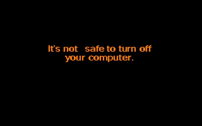 It's not safe to turn off your computer. Windows 98