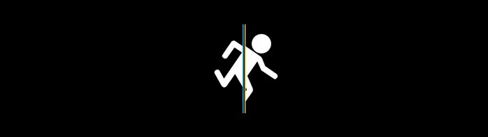 Portal game logo with running figure