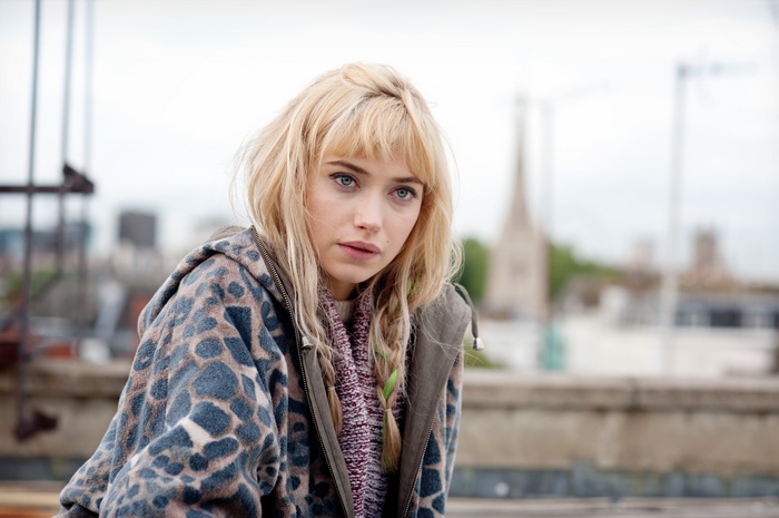 Imogen Poots on a rooftop