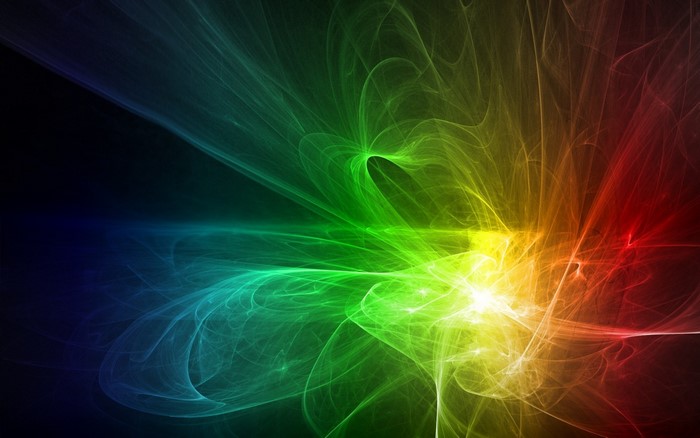 Abstract colorful light streaks and fractal patterns