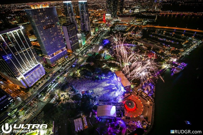 Ultra Music Festival in Miami with Fireworks