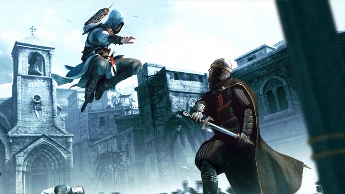 Assassin's Creed screenshot of Altair fighting a Templar