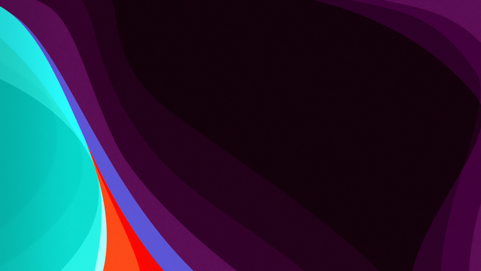 Abstract colorful wavy shapes on dark background