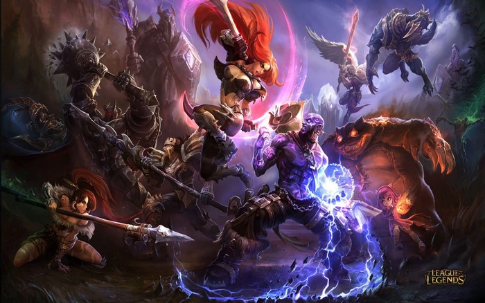 League of Legends characters in battle