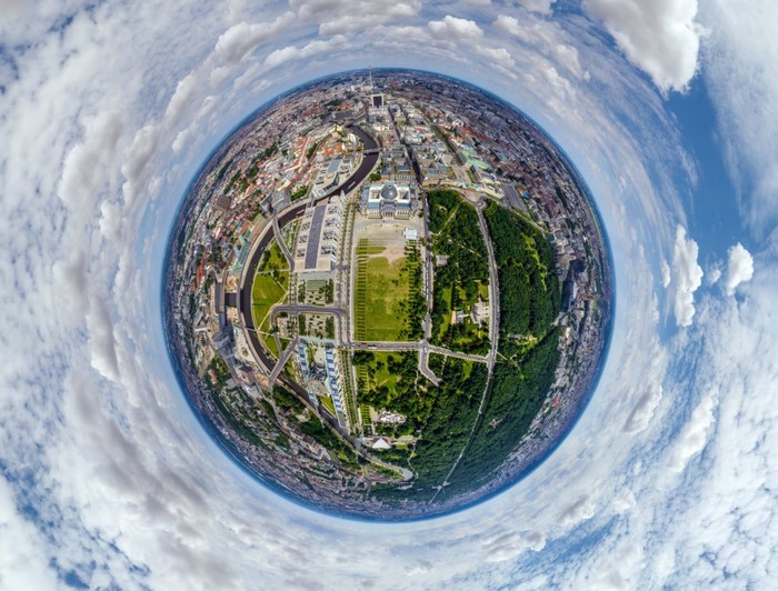 Berlin cityscape with Reichstag building and Tiergarten park