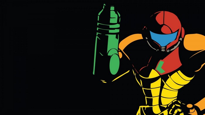 Samus Aran from Metroid holding a cannon