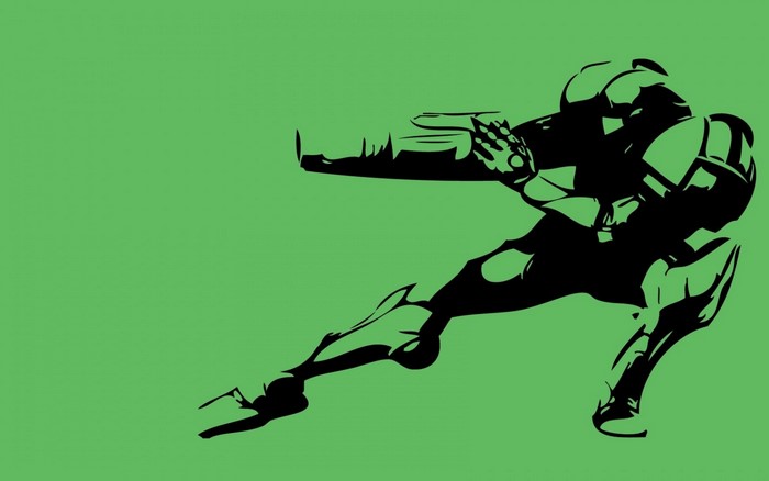 Samus Aran from Metroid silhouette