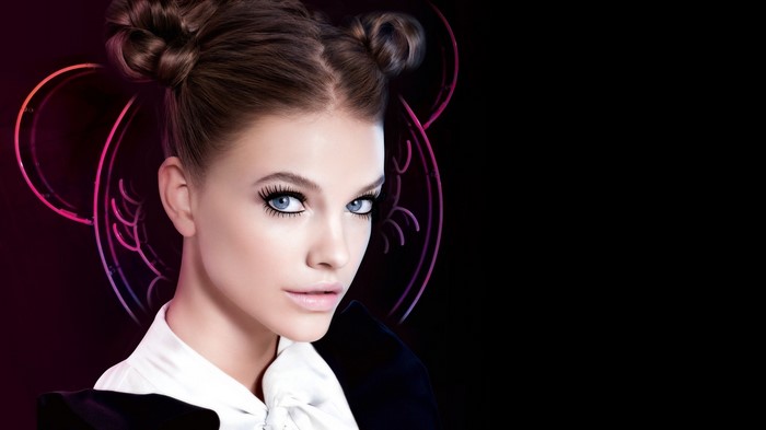 Barbara Palvin portrait with stylized Mickey Mouse ears