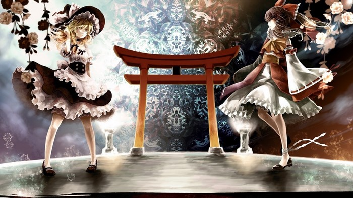 Marisa Kirisame and Reimu Hakurei from Touhou Project