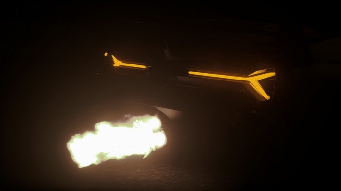 Lamborghini Aventador with exhaust flames