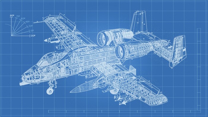Blueprint of Fairchild Republic A-10 Thunderbolt II