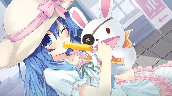 Yoshino from Date A Live eating an ice pop