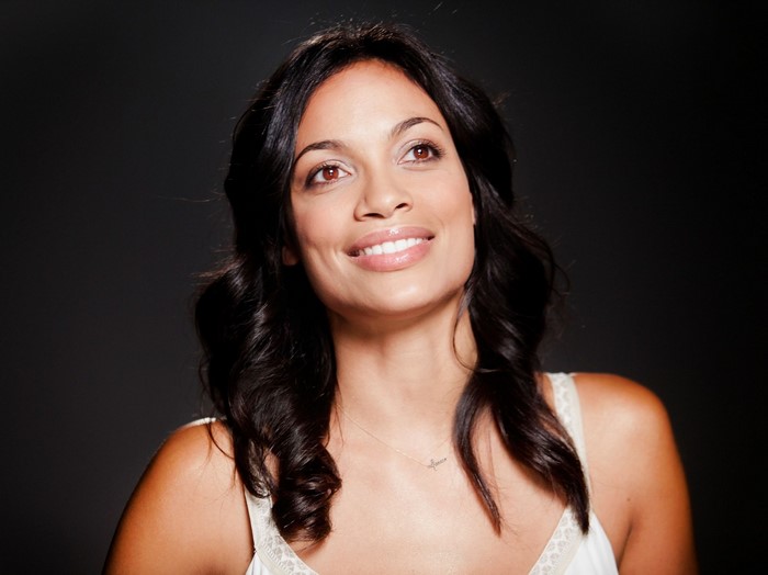 Rosario Dawson portrait with necklace