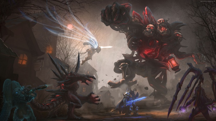 Heroes of the Storm characters in battle
