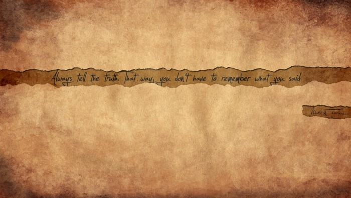 Mark Twain quote on torn paper texture