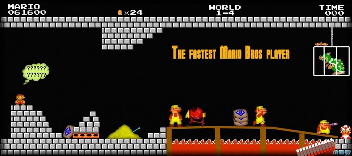 Mario from Super Mario Bros. in World 1-4