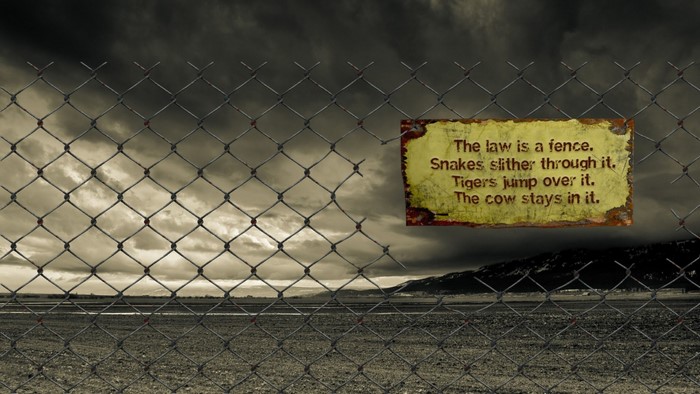 Quote about law on a fence