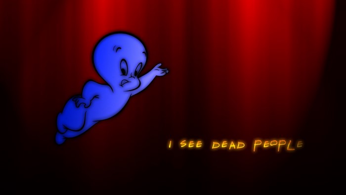 Casper the Friendly Ghost with "I See Dead People" text