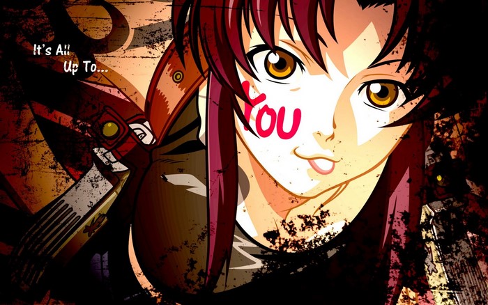 Revy from Black Lagoon with text