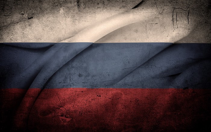 Textured Russian flag with grunge effect
