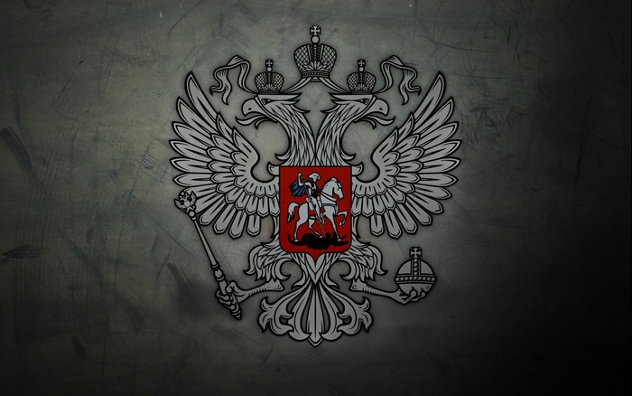 Monochrome Russian Double-Headed Eagle Illustration