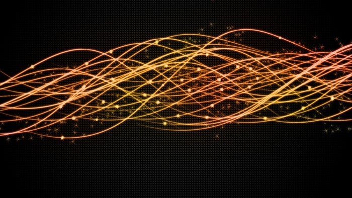 Glowing Abstract Light Trails on Black Background