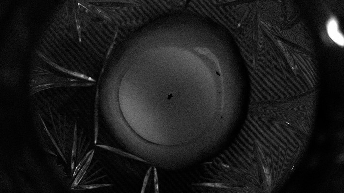 Close up of a candle flame in monochrome