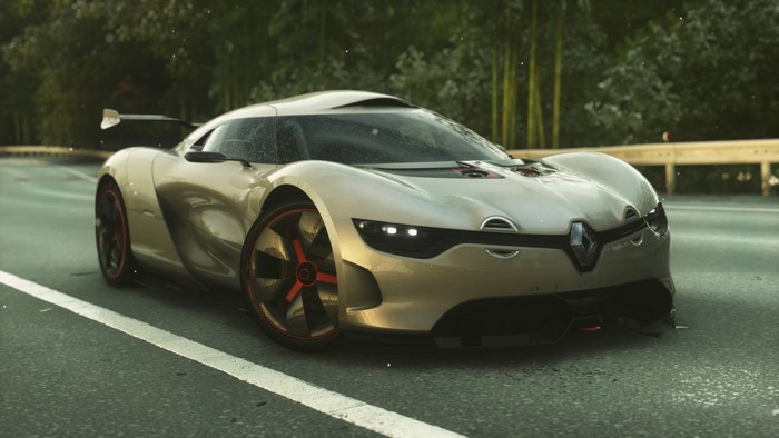 Renault Alpine concept car on a road