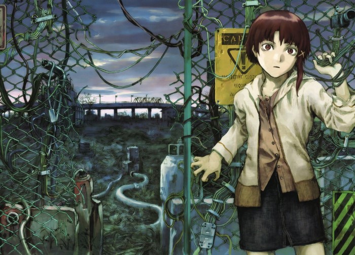 Lain Iwakura from Serial Experiments Lain in a junkyard