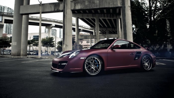 Matte Red Porsche 911 Turbo S Coupe