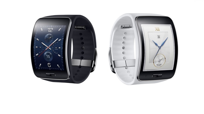Samsung Gear S smartwatches in black and white