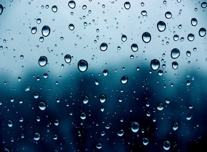 Water drops on glass