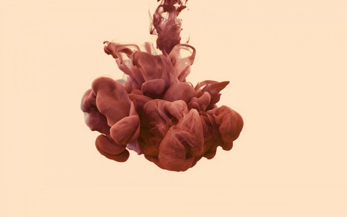 Red ink cloud in water