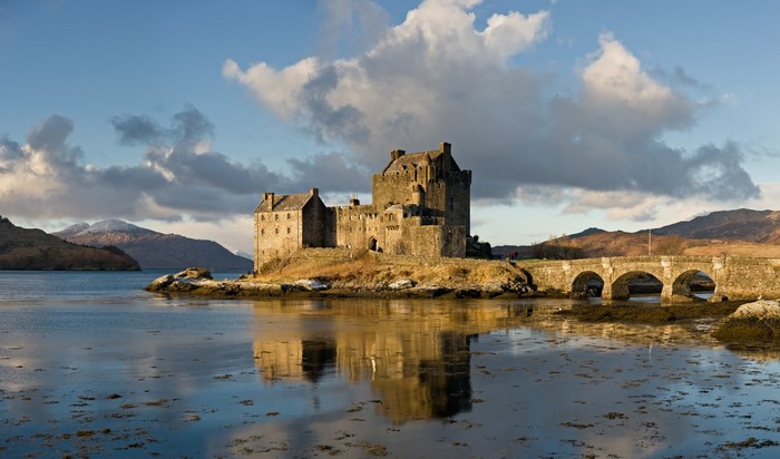 Eilean Donan Castle with bridge and reflection