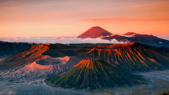 Sunset Over Majestic Volcanic Mountains